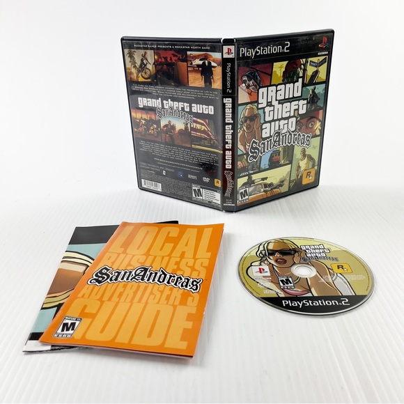 Grand Theft Auto San Andreas Video Game for Sony PlayStation 2 PS2 with Map - Picture 1 of 1